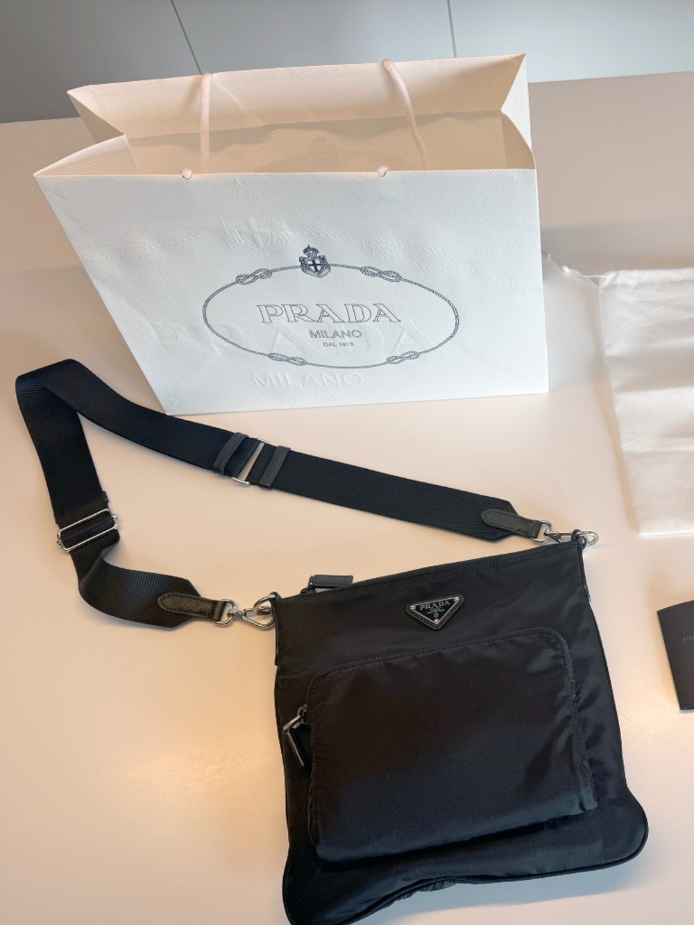 Prada Re-Nylon Messenger/Crossbody Black Messenger Bag *Authentic*